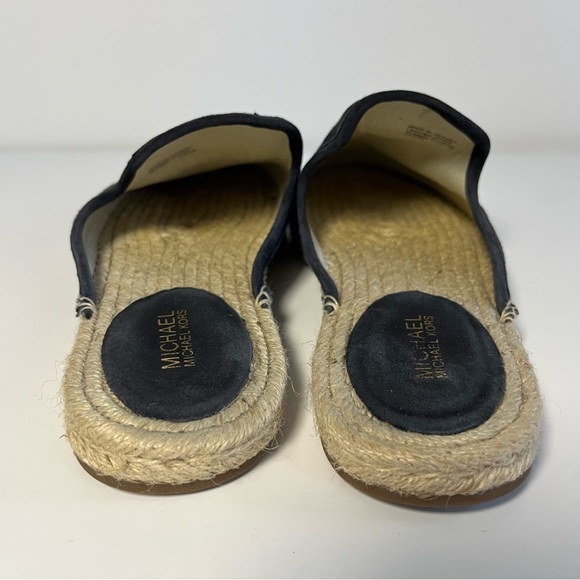 Michael Kors Hastings Espadrilles Slides Blue Suede Mules Flats MK Shoes Size 8 - Picture 4 of 9